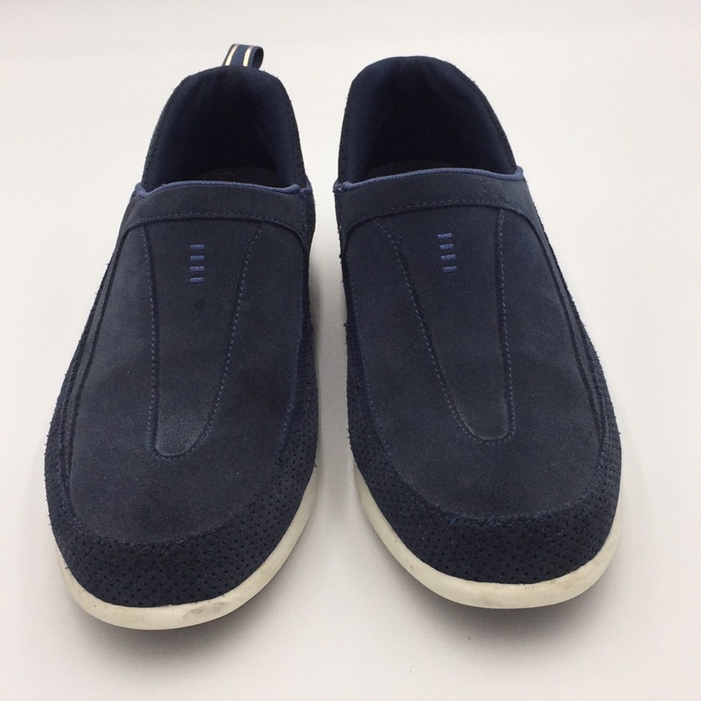 Lands' End 98109 Women’s Solid Blue Suede Slip On Casual Shoes Sneakers Size 10B